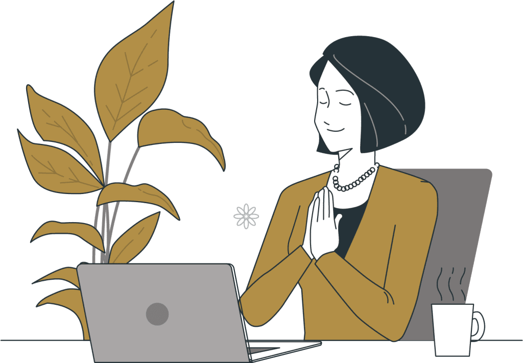 a relaxed working executive